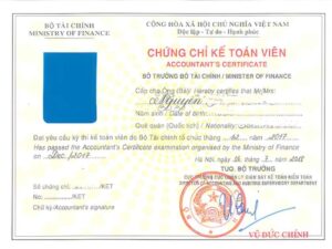 Chứng chỉ kế toán viên